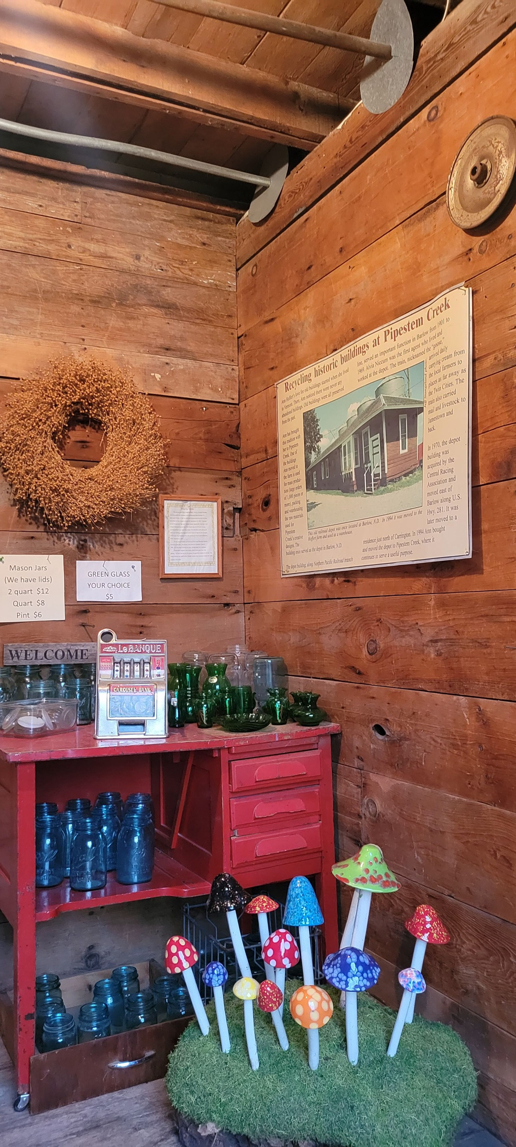 Interior of our granary with antiques